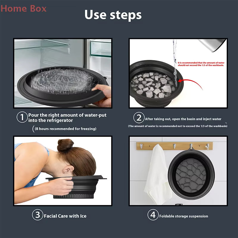 Large Bowl for Face Ice Bath Foldable Ice Bath Bowl Silicone Bowl for Dipping Face Ice Bath Ice Bath at Home